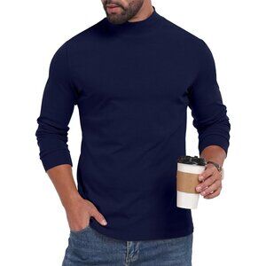 Men's Mock Turtleneck Long Sleeve Shirt Cotton Basic Thermal Undershirt Lightwei